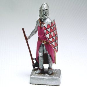 MEDIEVAL FRENCH SOLDIER METAL FIGURINE STATUE